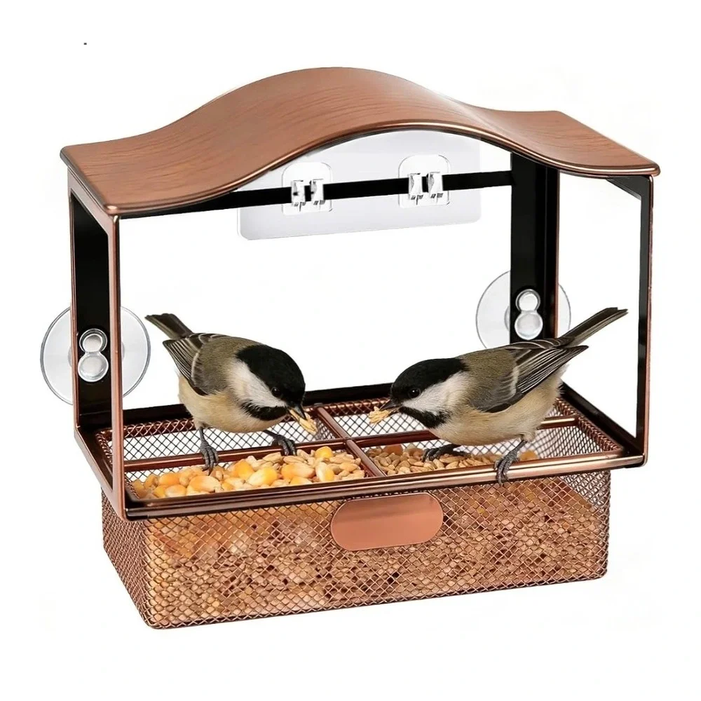 NEW - Self Adhesive Balconies Window Bird Feeder